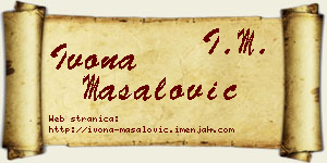Ivona Masalović vizit kartica